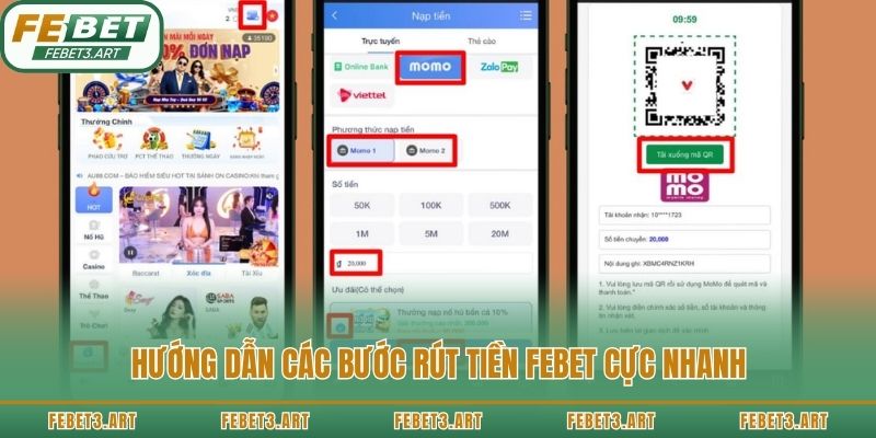 Hướng dẫn các bước rút tiền Febet cực nhanh